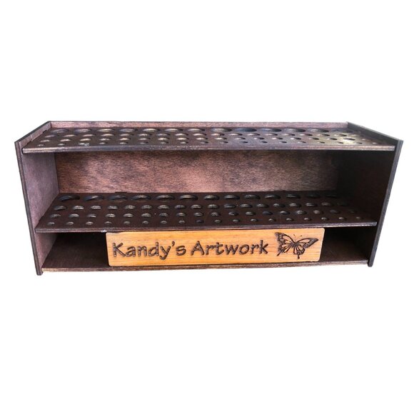 Personalized Wooden Paintbrush Holder Stand, 67 Holes Paint Brush Holder Stand, - Picture 3 of 6